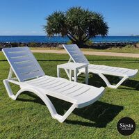 Aqua Sunlounger + Ocean Side Table 3 pce
