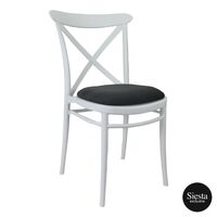 Cross Chair with Seat Pad - White/Anthracite