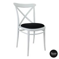 Cross Chair with Seat Pad - White/Black