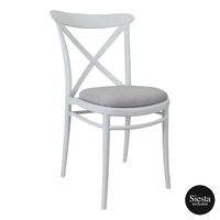 Cross Chair with Seat Pad - White/White