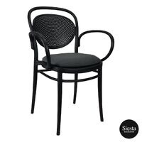 Marcel Armchair with Seat Pad - Black/Anthracite