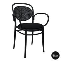 Marcel Armchair with Seat Pad - Black/Black