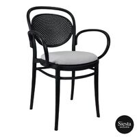 Marcel Armchair with Seat Pad - Black/White