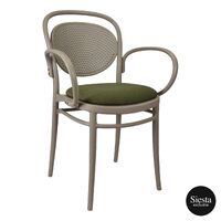 Marcel Armchair with Seat Pad - Taupe/Olive